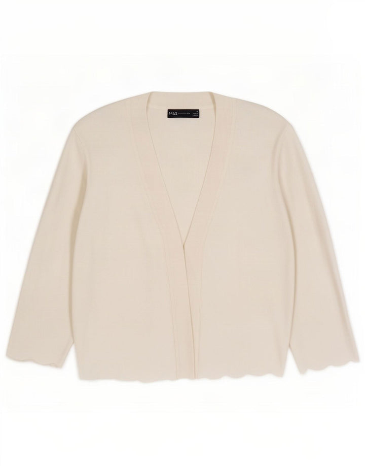Pulover cardigan deschis pentru femei Marks & Spencer UK 12 Medium White Viscose