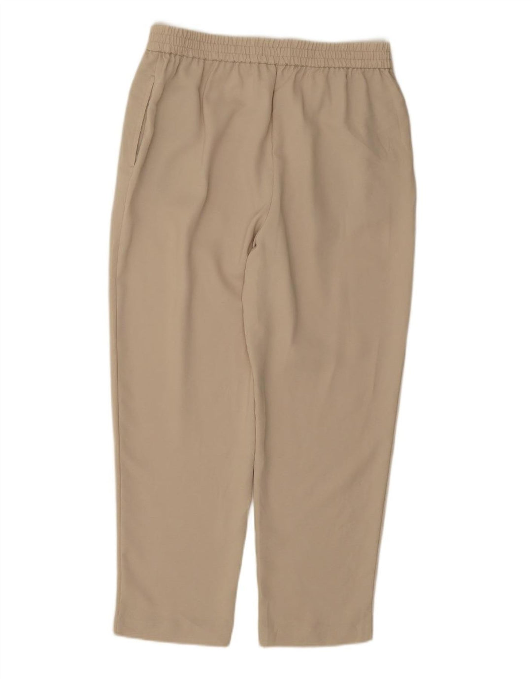ZARA Womens Straight Cropped Trousers  Large W30 L25  Beige