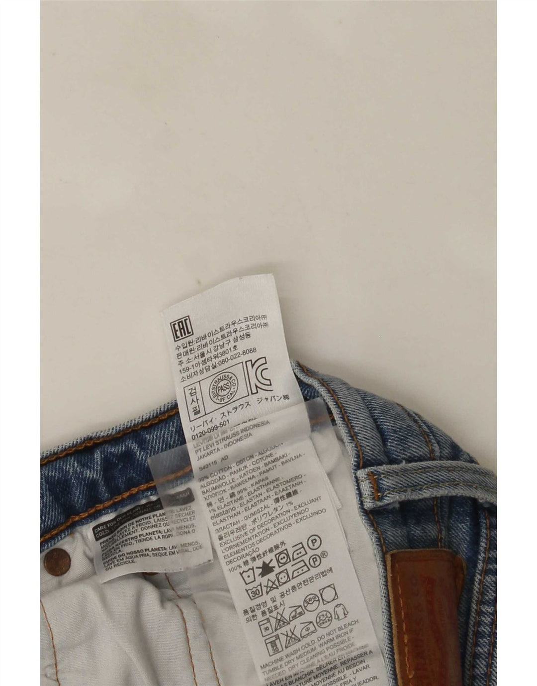 Blugi drepti distressed 501 Levi's pentru femei L30 L30 Bumbac albastru