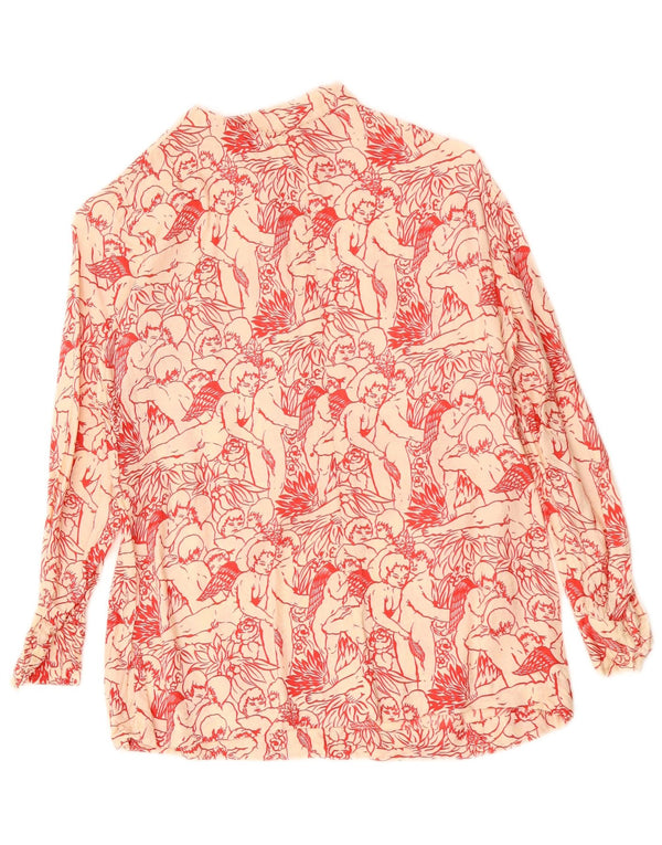 Bluză cămașă cu grafică pentru femei VINTAGE UK 12 Medium White