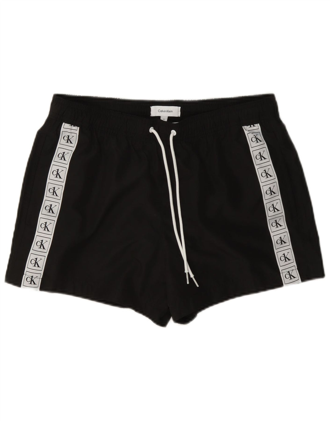 Pantaloni scurți de înot grafic Calvin Klein pentru bărbați, negru, poliester color bloc