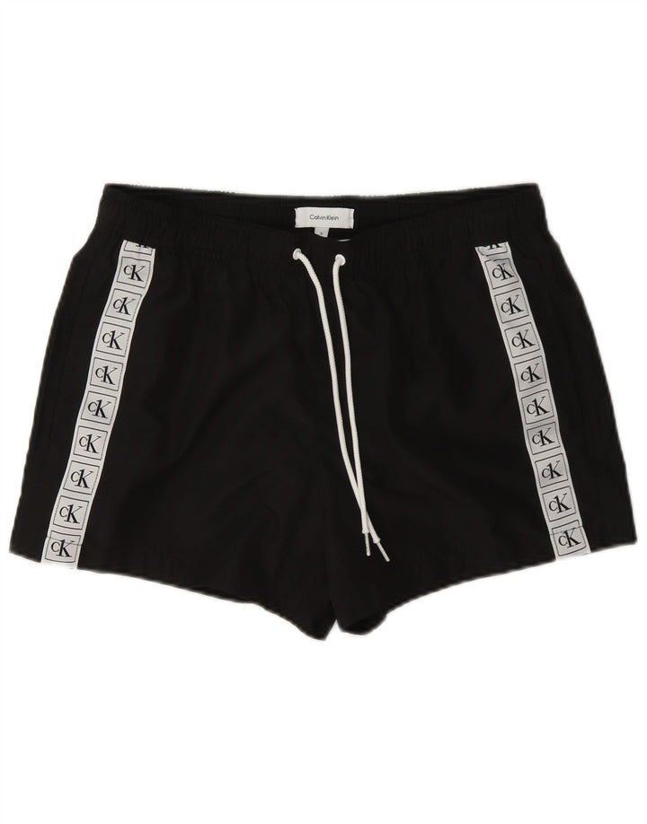 Pantaloni scurți de înot grafic Calvin Klein pentru bărbați, negru, poliester color bloc