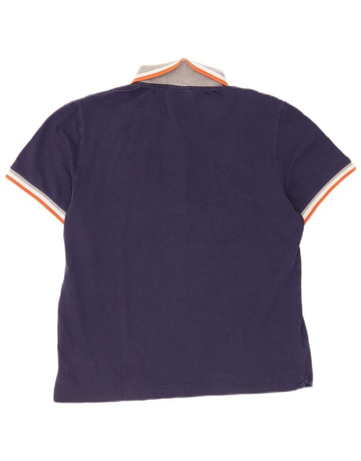 Tricou polo Lacoste pentru bărbați, mărime 4, bumbac albastru bleumarin mediu