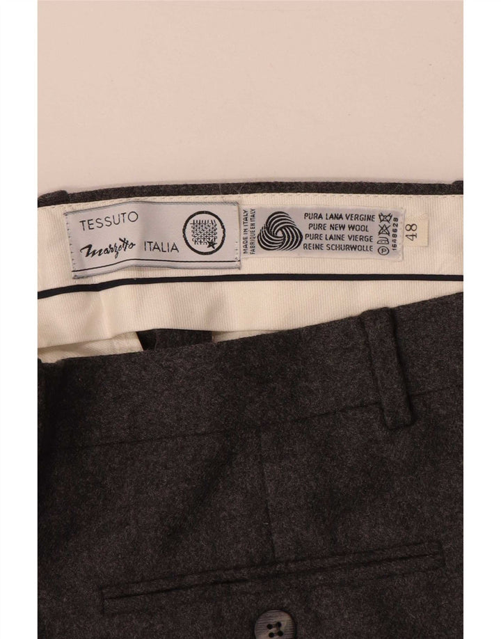 Marzotto Pantaloni de costum pentru bărbați IT 48 Medium L32 L34 Lână gri