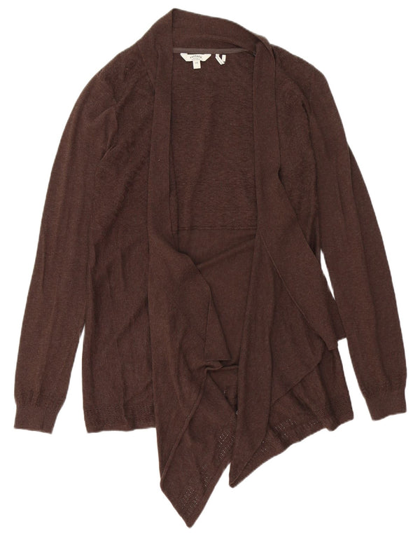 Pulover cardigan deschis asimetric pentru femei Fat Face UK 10 Bumbac maro mic