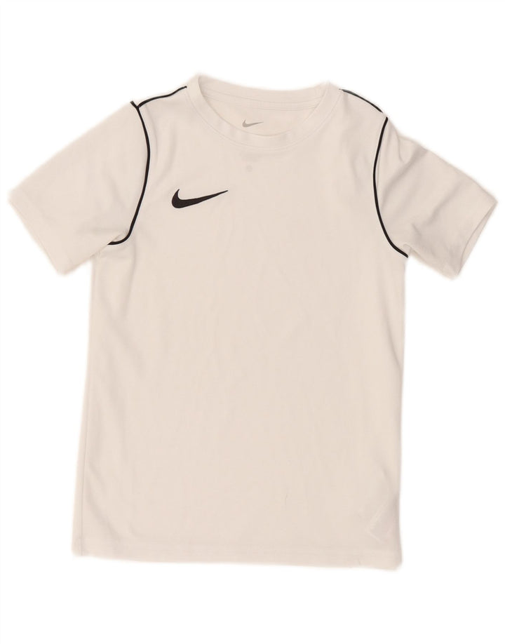 Tricou NIKE Dri Fit pentru băieți Top 8-9 ani Poliester alb mic