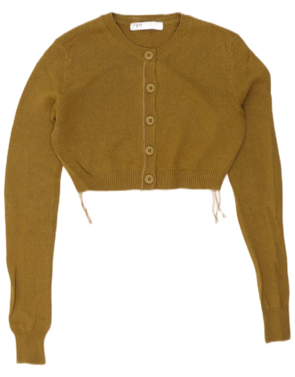 Pulover cardigan pentru femei Zara UK 10 mic, verde, bumbac
