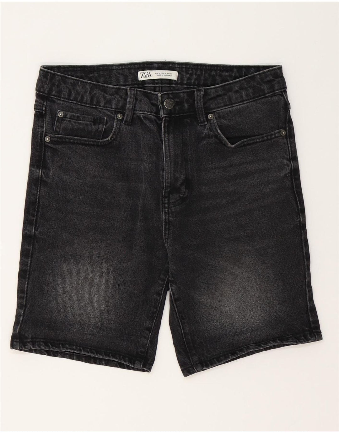 Pantaloni scurți din denim pentru bărbați Zara EU 38 Small W30 Negru