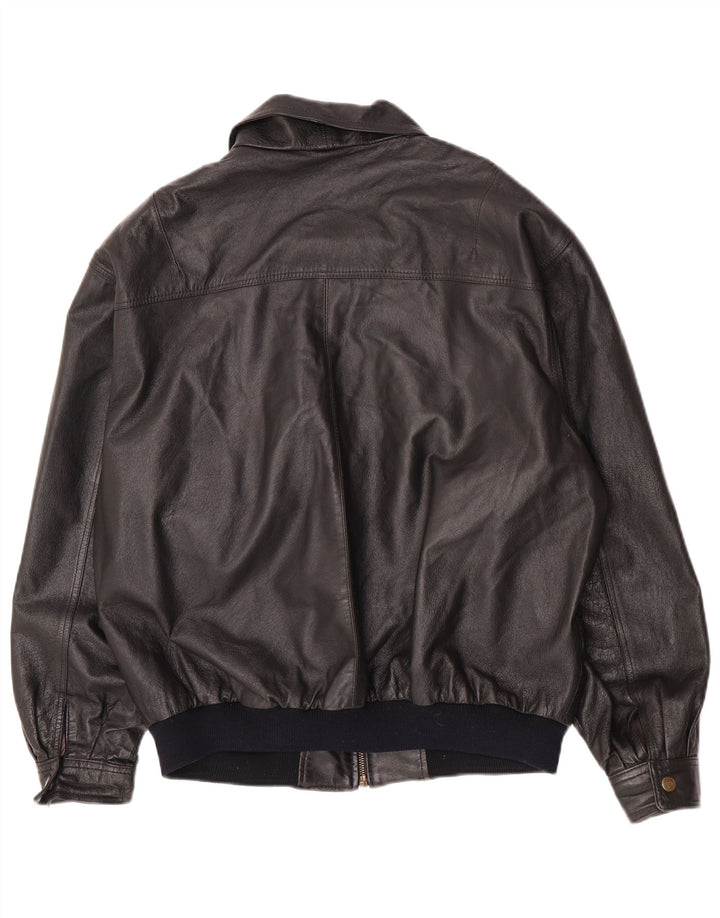 Jachetă de piele vintage pentru bărbați UK 42 XL din piele neagră