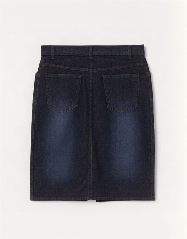 Fusta de blugi pentru femei Marks & Spencer UK 10 Small W28 Bumbac bleumarin