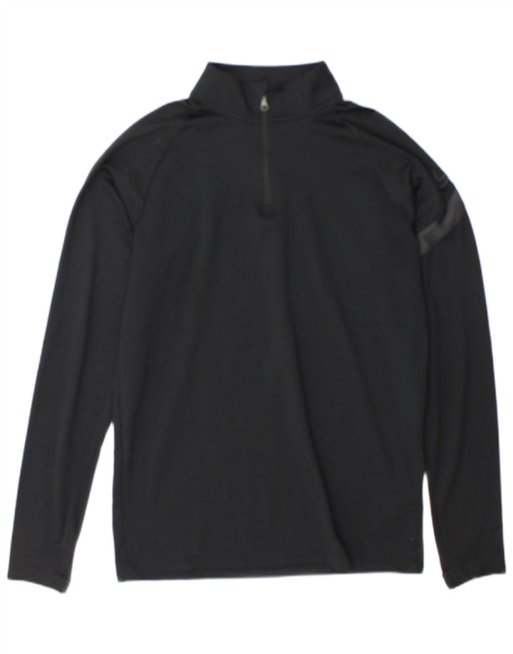 Top de trening Nike pentru bărbați Dri Fit Graphic cu fermoar și gât, negru