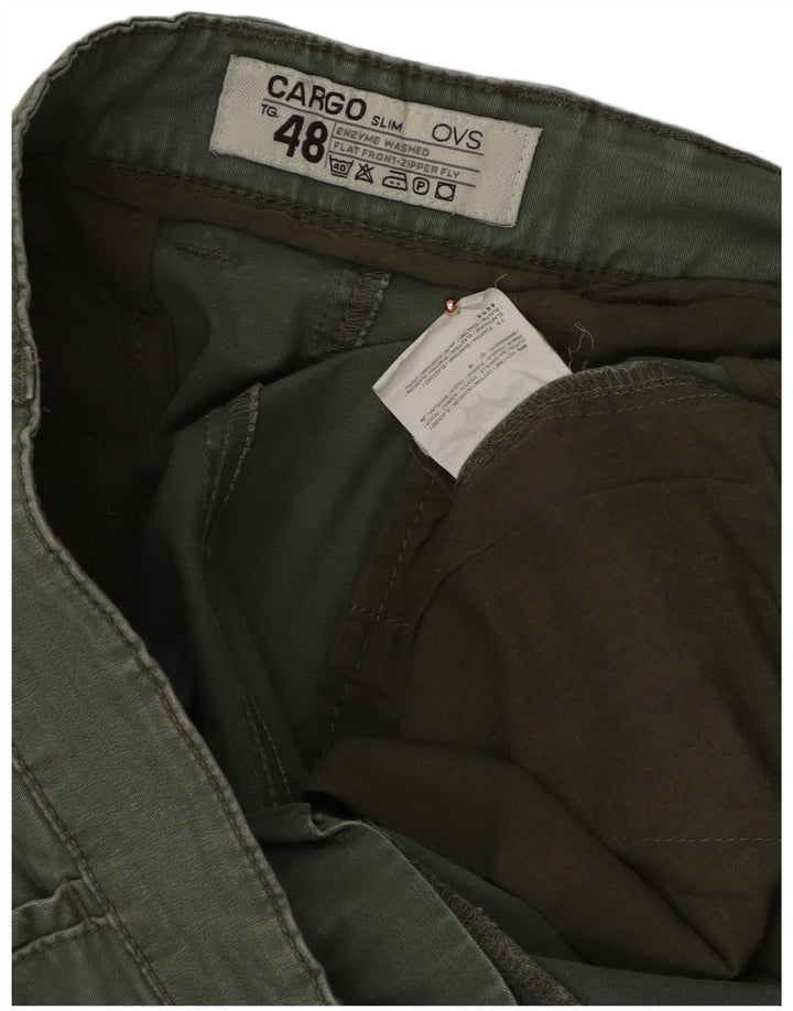 Pantaloni cargo subțiri OVS pentru bărbați IT 48 Medium L34 L33 Bumbac verde