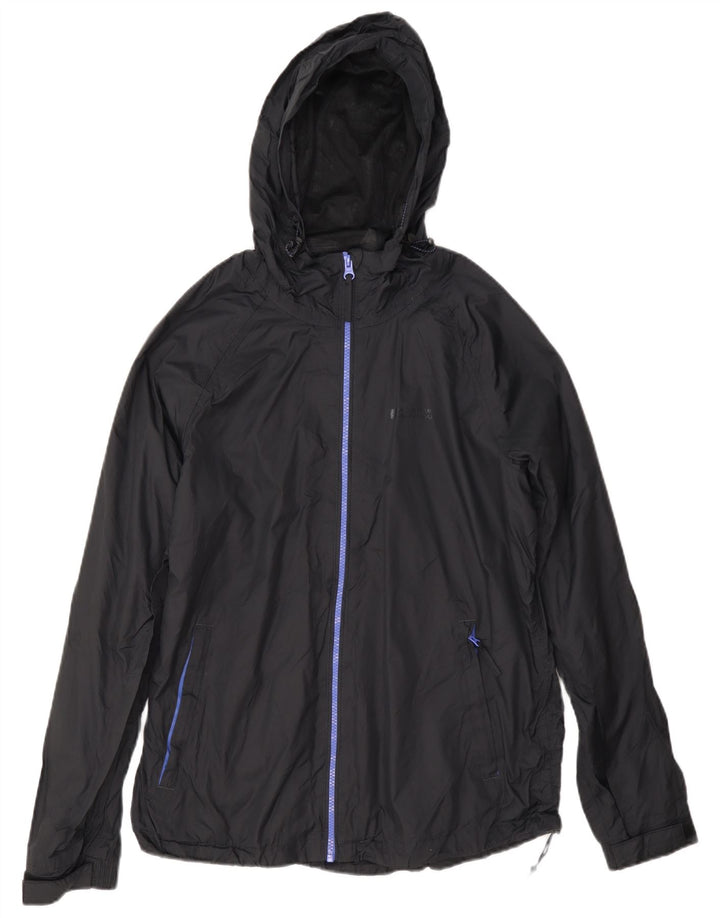 Jachetă de ploaie cu glugă pentru femei Mountain Warehouse UK 12 Medium Black Nylon