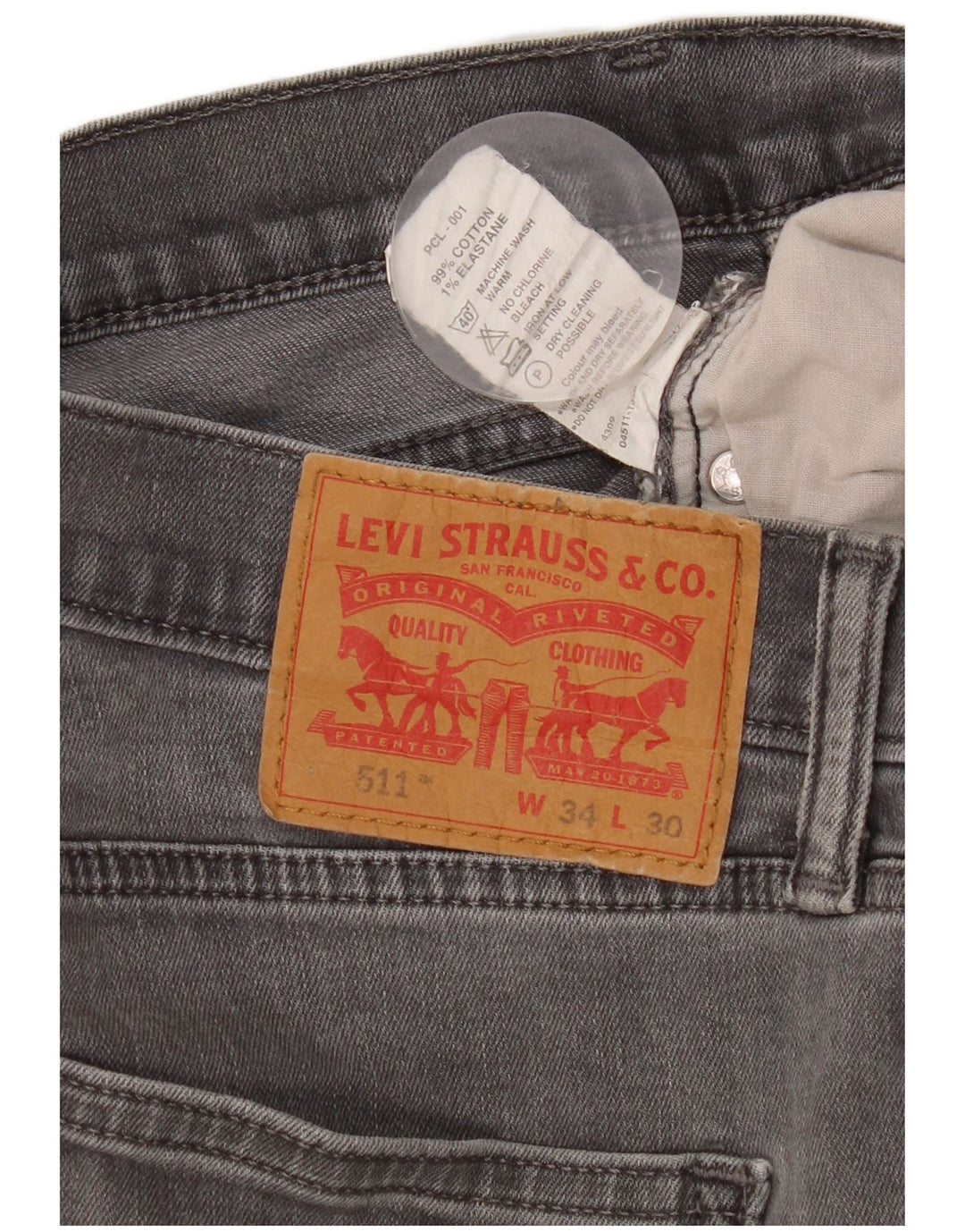 Blugi Levi's 511 Slim pentru bărbați W34 L30 bumbac gri