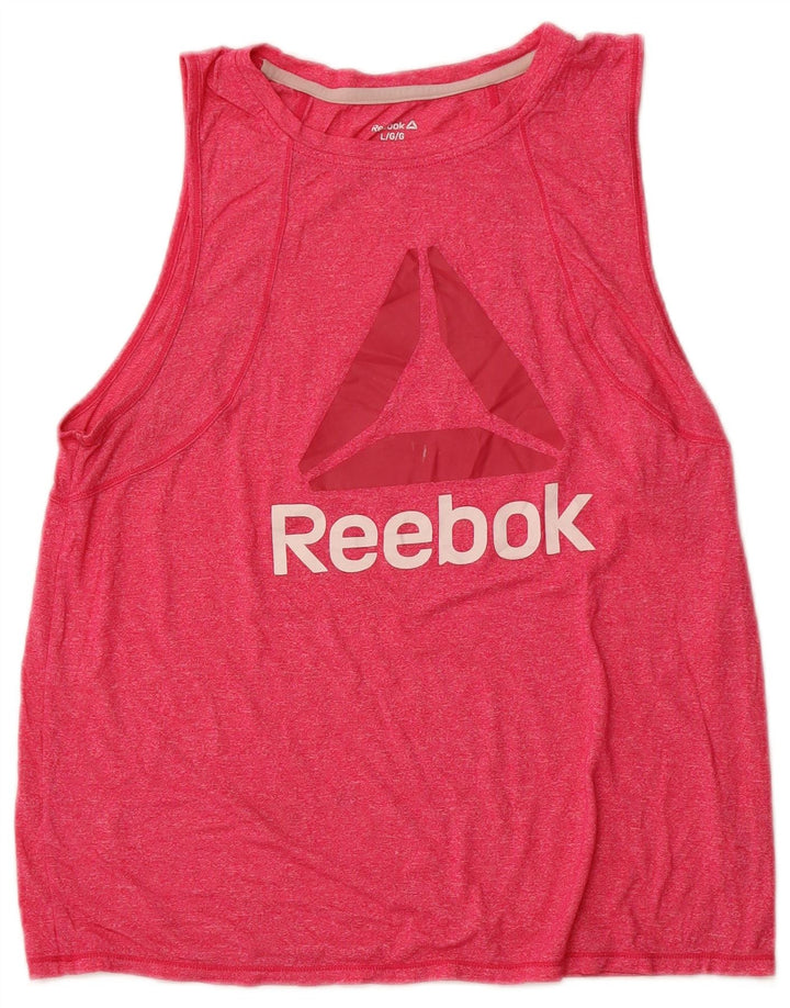 Top cu vestă grafică pentru femei REEBOK UK 14 Large Pink