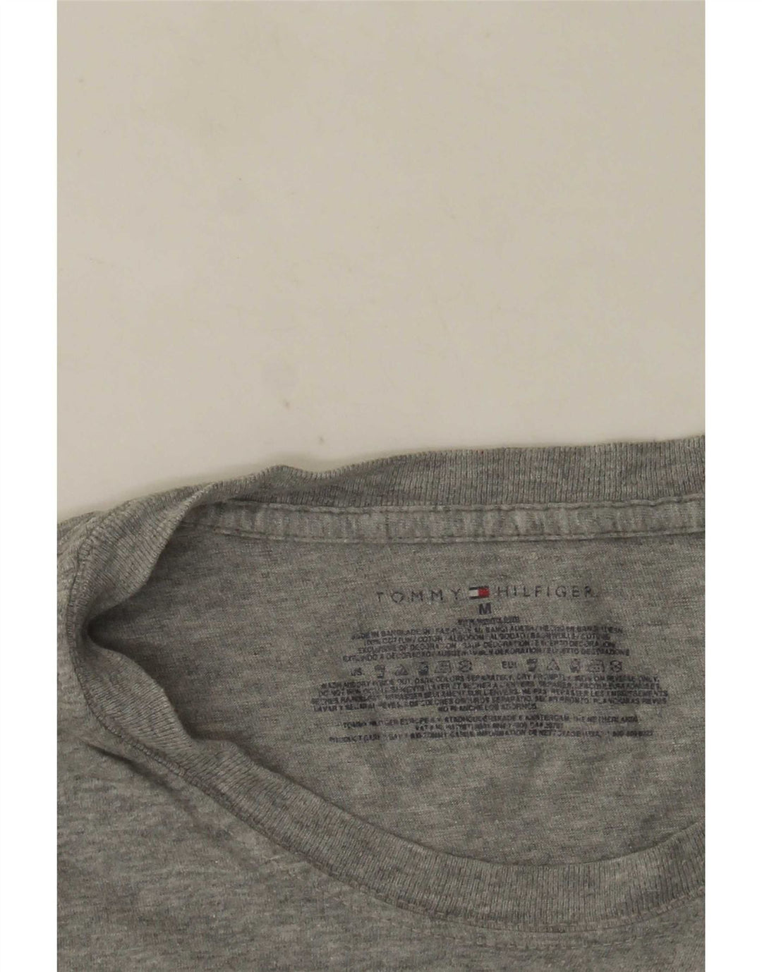 Tricou pentru bărbați Tommy Hilfiger Top Mediu Gri, bumbac cu pete