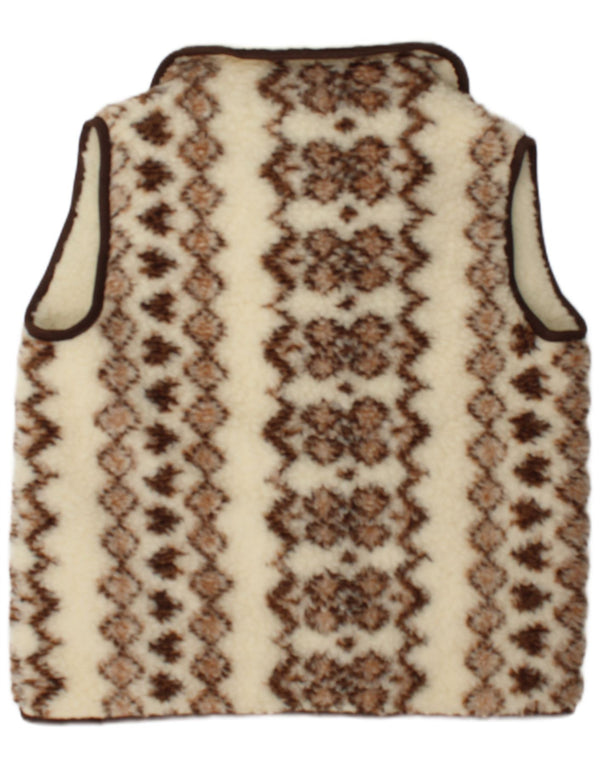 Gilet Sherpa Vintage pentru Damă IT 48 XL Lână Fair Isle alb