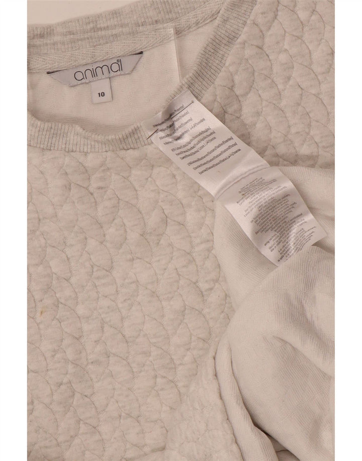 Hanorac pentru femei Animal, cu croiala lejeră, pulover UK 10, mic Poliester alb