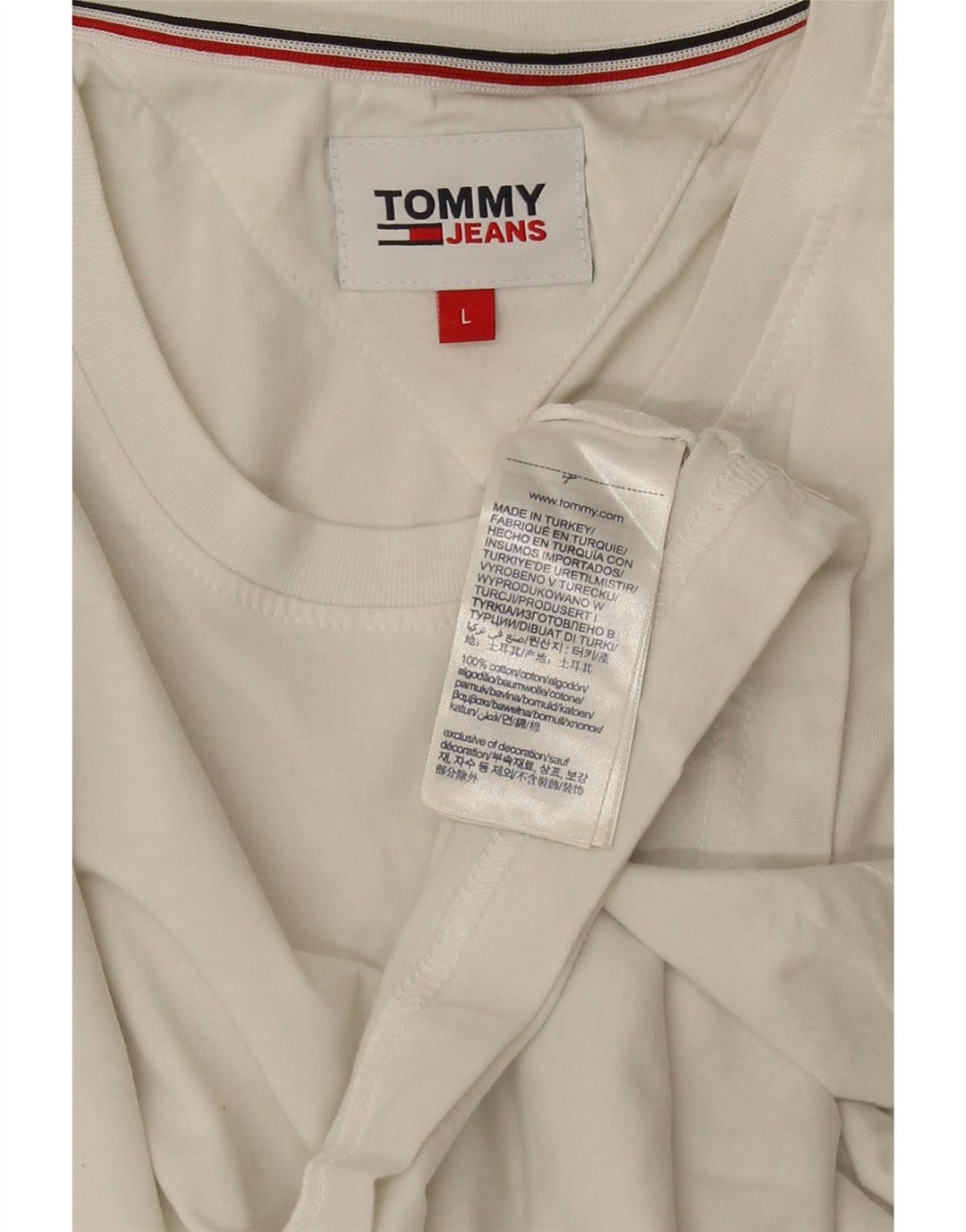 TOMMY HILFIGER Tricou pentru bărbați Top mare din bumbac alb
