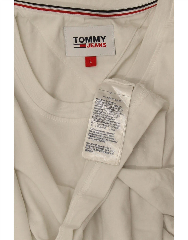 TOMMY HILFIGER Tricou pentru bărbați Top mare din bumbac alb