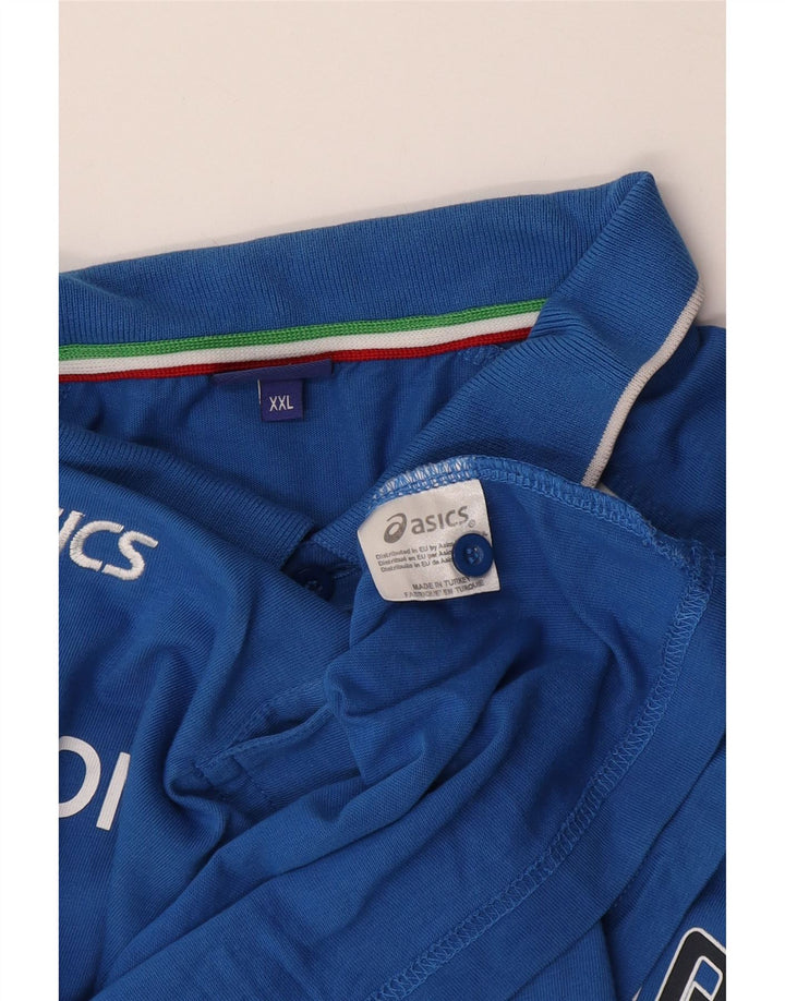 Tricou polo Asics Italia Graphic 2XL, bumbac albastru