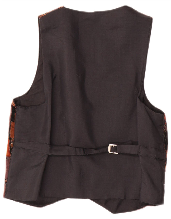 Vestă vintage pentru bărbați, mare, maro, poliester mozaic