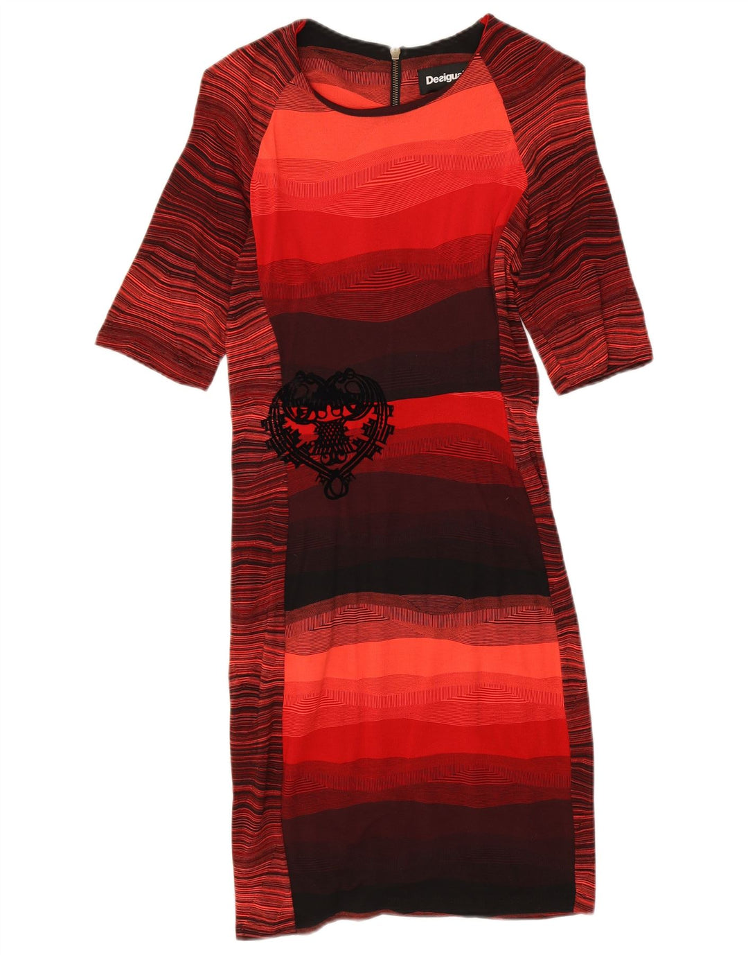 Rochie teacă pentru femei Desigual UK 10, cu dungi roșii mici