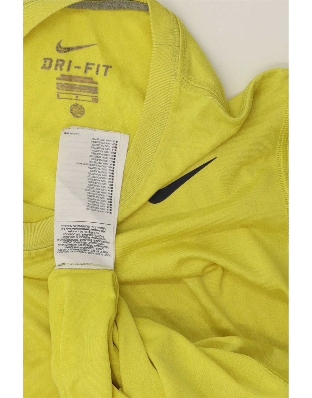 Tricou Nike Dri Fit pentru bărbați Top mic din poliester galben