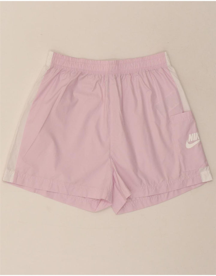 NIKE Womens Sport Shorts UK 10 Small Pink Colourblock Polyester Vintage Nike and Second-Hand Nike from Messina Hembry 