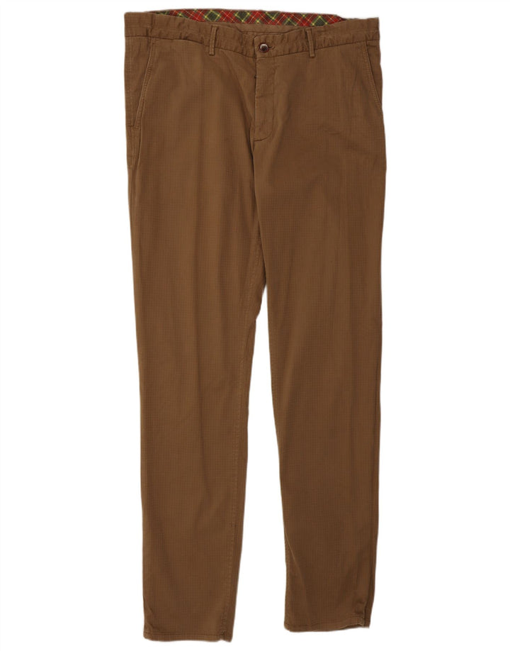 Massimo Dutti Pantaloni chino cargo pentru bărbați EU 44 Large W34 L33 Brown Check