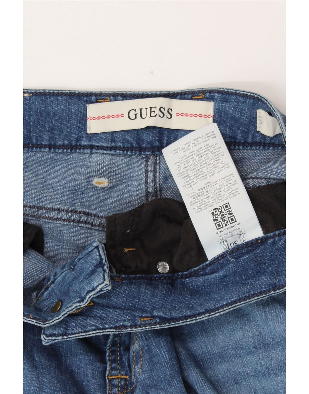 Blugi drepti pentru femei GUESS L30 L31 Bumbac albastru