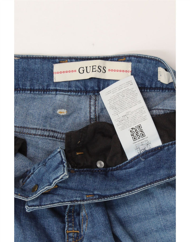 Blugi drepti pentru femei GUESS L30 L31 Bumbac albastru