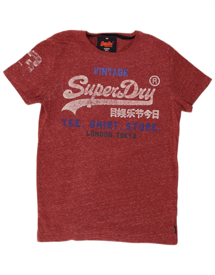 Tricou grafic pentru bărbați Superdry Top, mediu roșu, bumbac cu pete