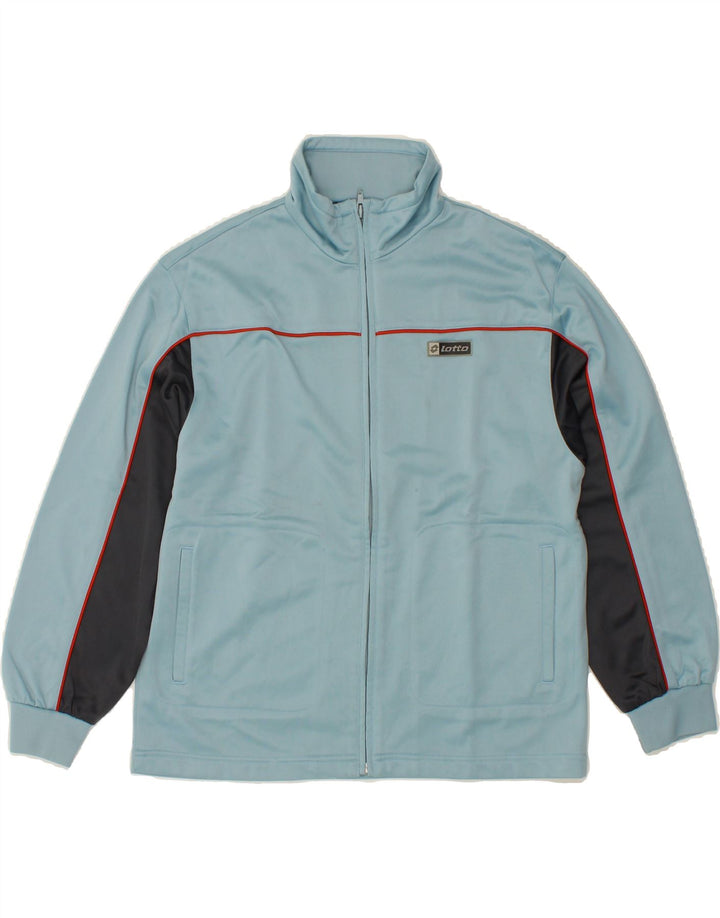 LOTTO Boys Tracksuit Top Jacket 11-12 Years Medium Blue Colourblock Vintage Lotto and Second-Hand Lotto from Messina Hembry 