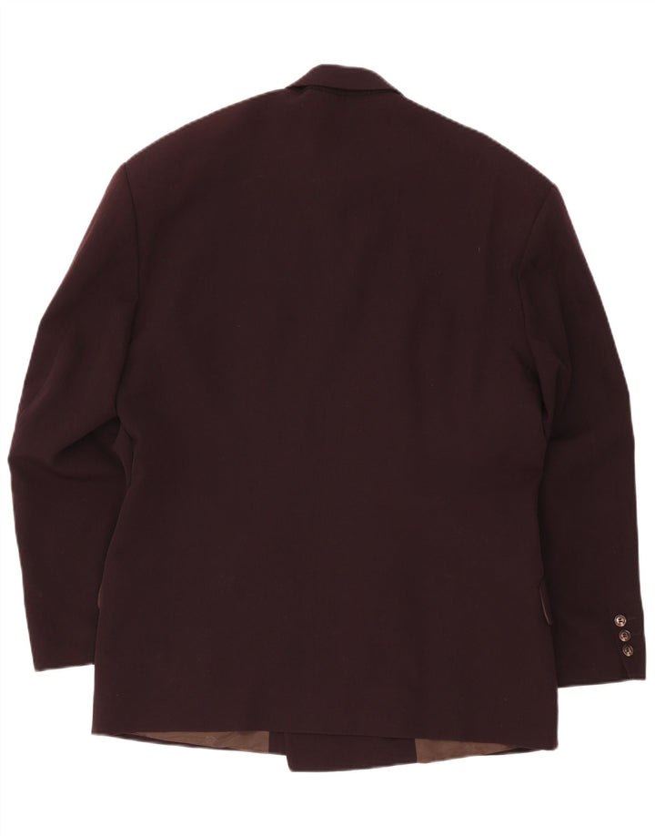 Jachetă vintage pentru bărbați cu două piepturi, UK 38 Burgundy mediu