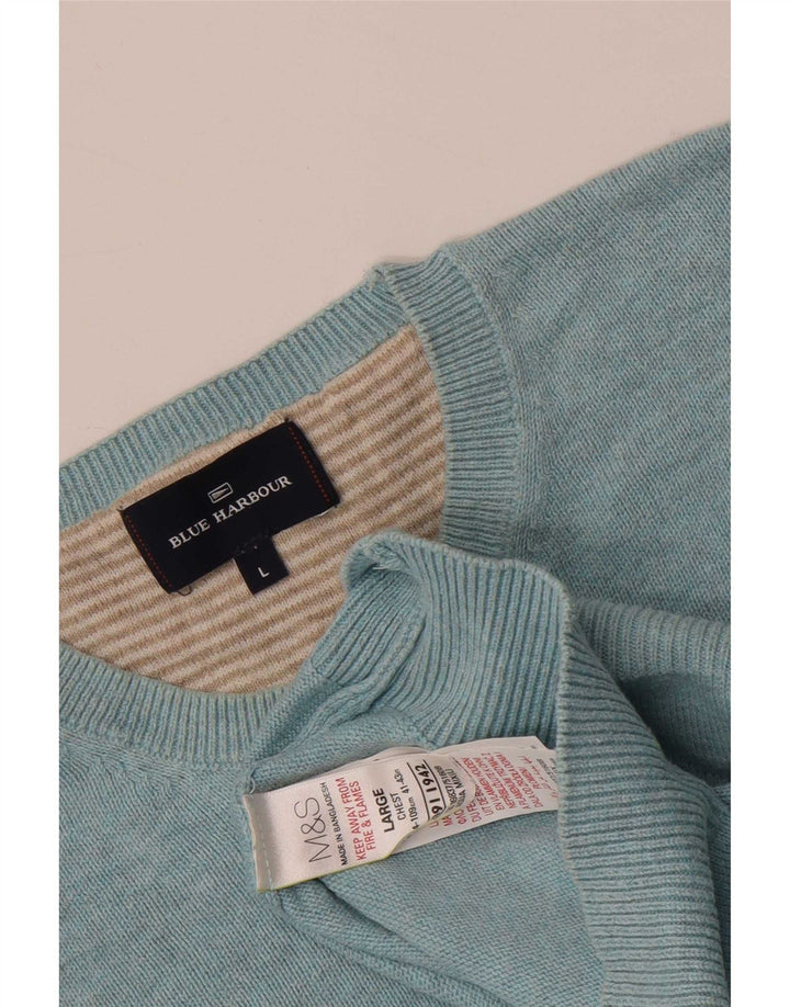 Pulover Marks & Spencer pentru bărbați, Blue Harbour, cu gât crew, mare, albastru