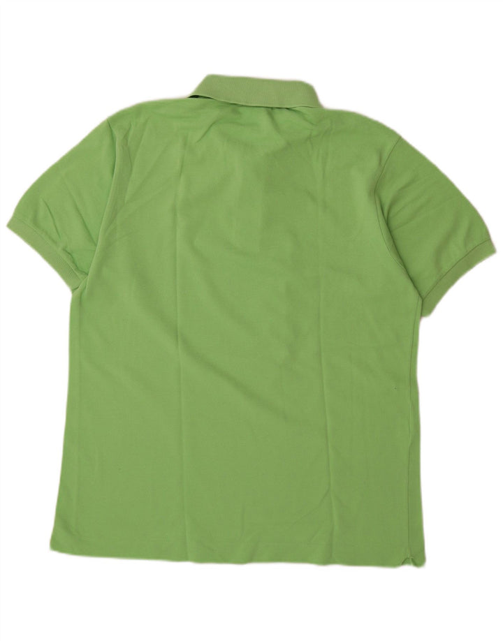 Tricou polo Lacoste pentru bărbați, mărimea 4, bumbac verde mediu