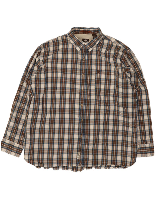 Cămașă pentru bărbați Timberland 2XL, bumbac cu carouri maro