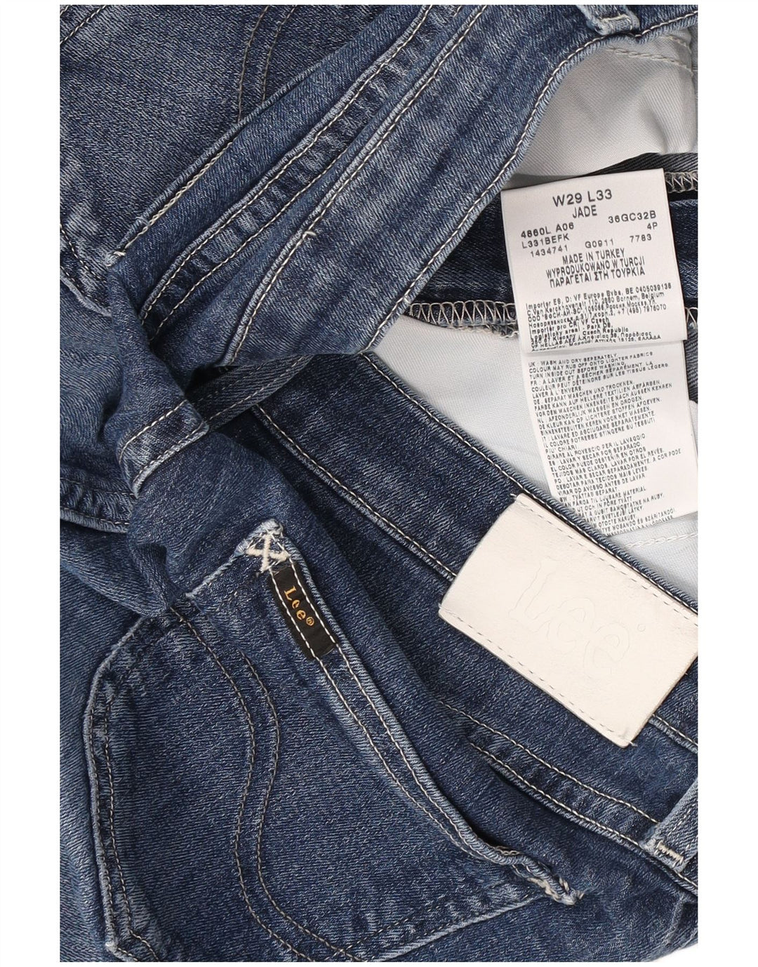 Lee Jade Blugi Distressed drepte pentru femei W29 L28 Bumbac albastru