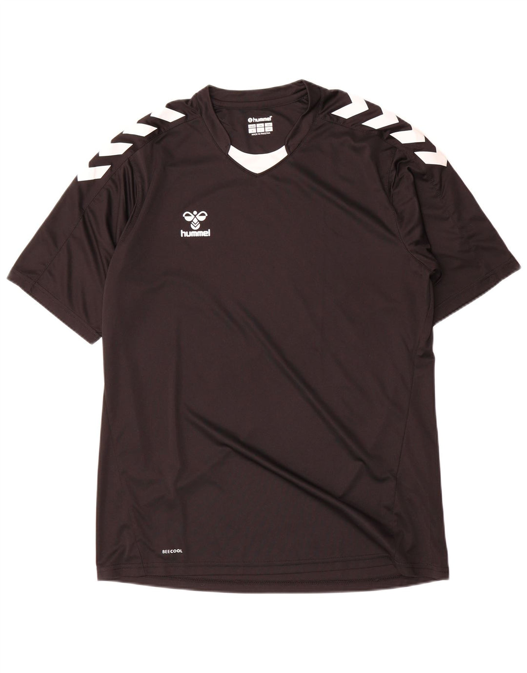 Tricou grafic pentru bărbați Hummel Top mare, negru, poliester color bloc
