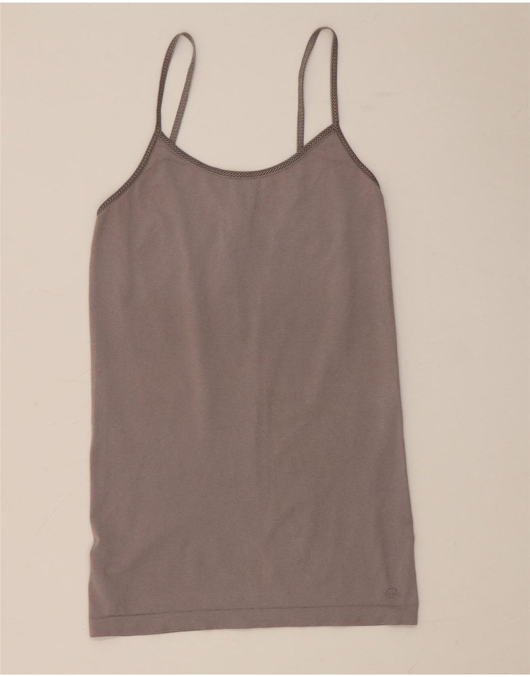 Benetton Crop Cami Top pentru femei UK 8 Small Gri Poliamidă