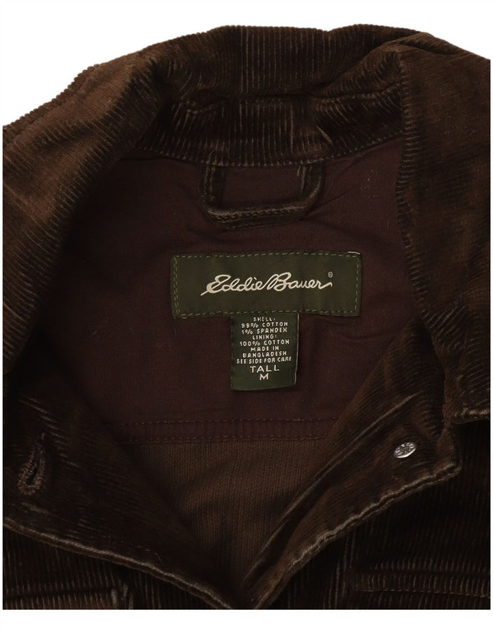 Jachetă înaltă din velur pentru femei Eddie Bauer UK 14, bumbac maro mediu