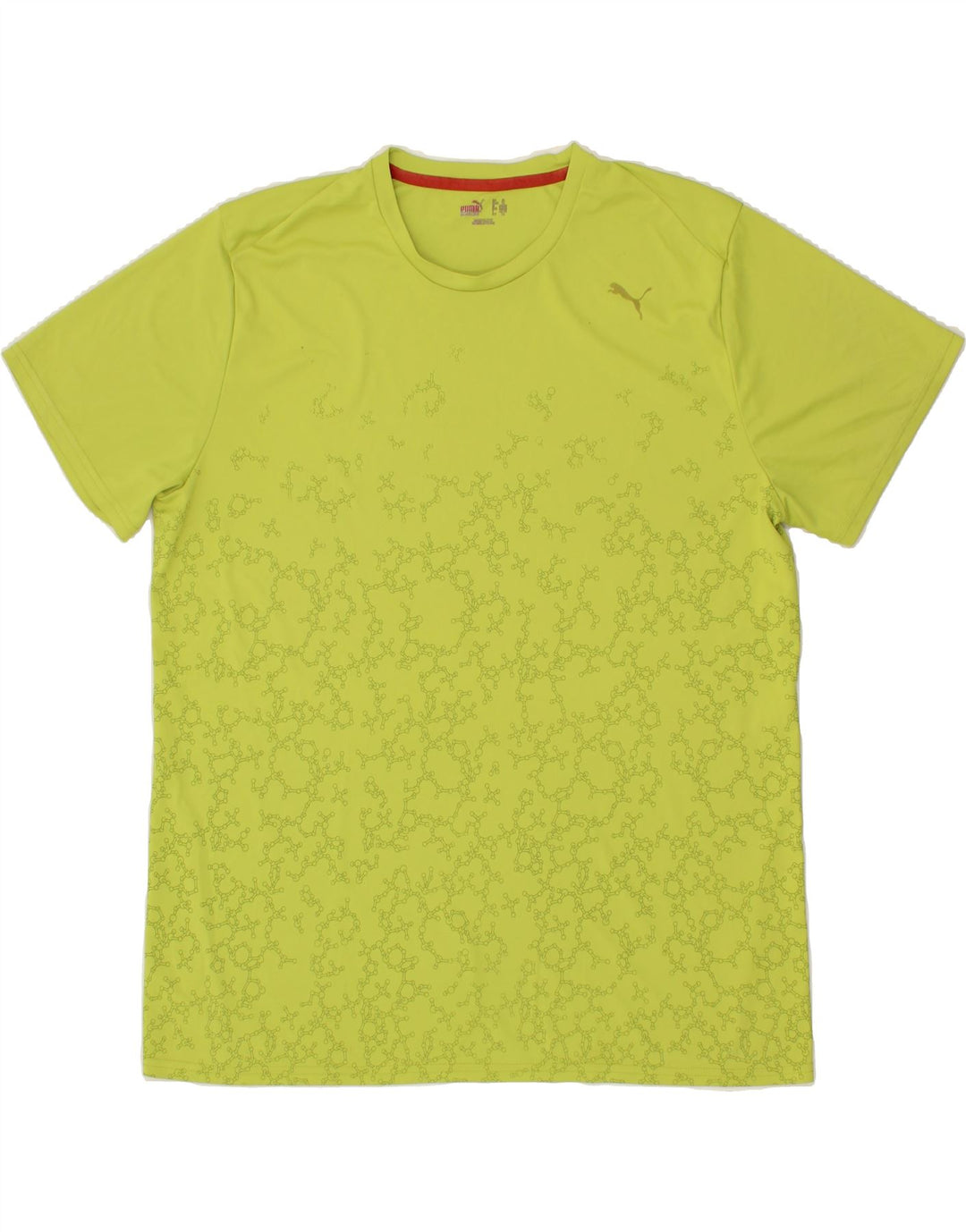 PUMA Mens Abstract Pattern Graphic T-Shirt Top Medium Green Polyester Vintage Puma and Second-Hand Puma from Messina Hembry 