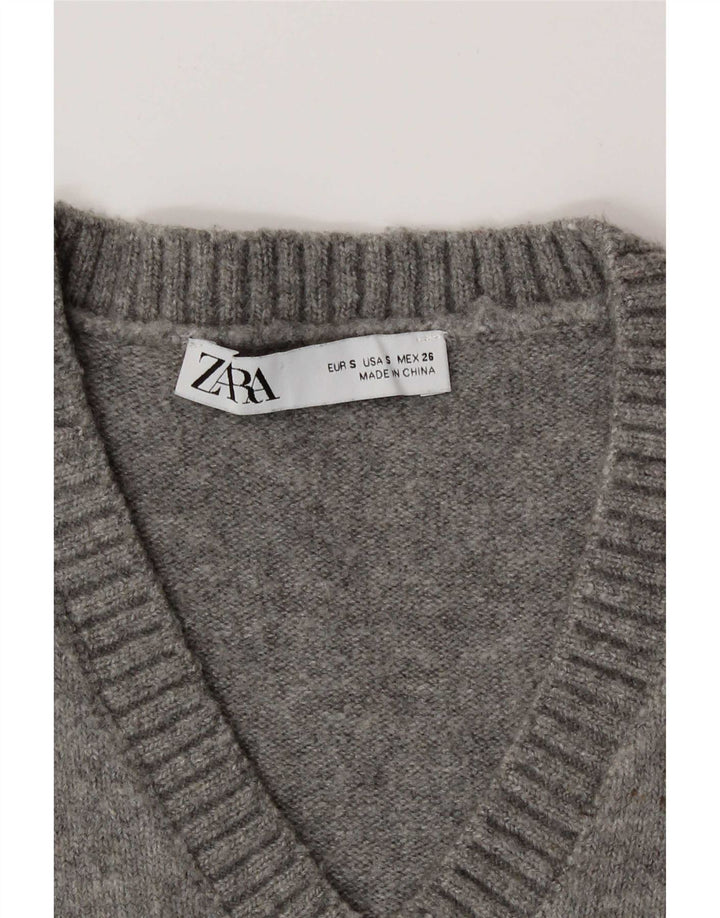Vesta Zara Femei Tank Top UK 10 Small Gri