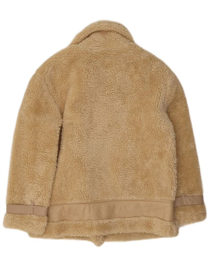 Jachetă vintage pentru femei Sherpa UK 14 Medium Beige Poliester