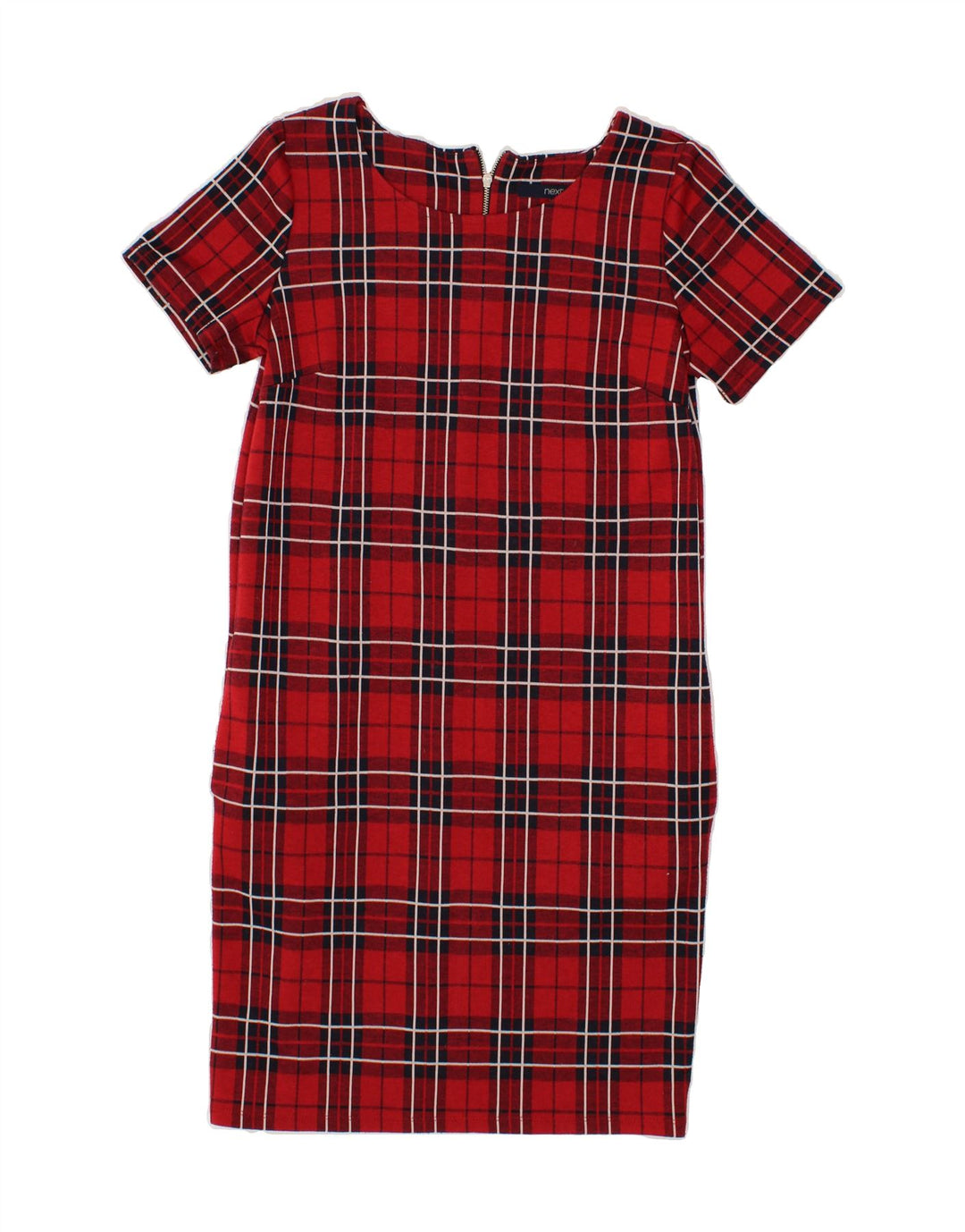 NEXT Womens Sheath Dress UK 6 XS Red Check Polyester Vintage Next and Second-Hand Next from Messina Hembry 