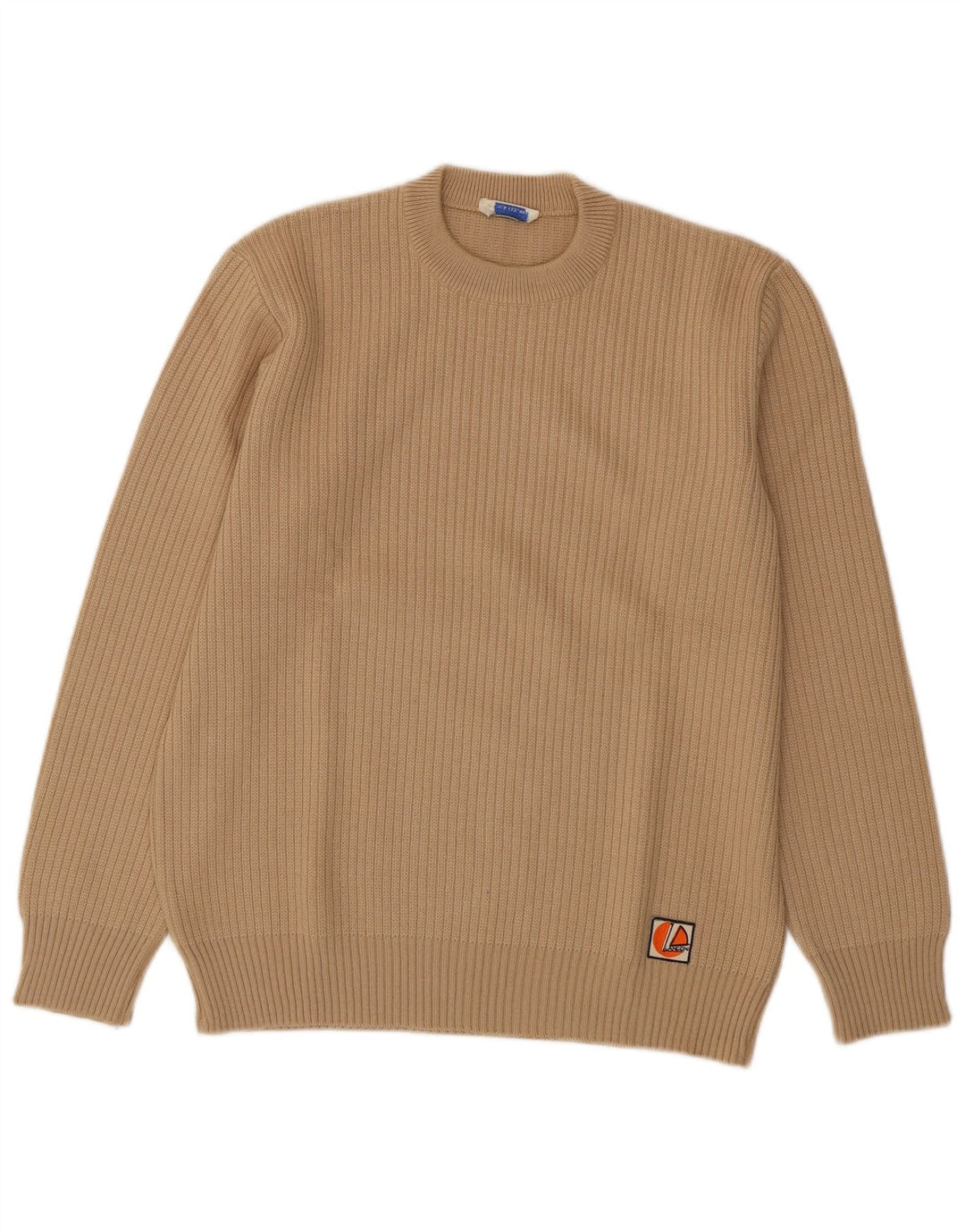 Pulover VINTAGE pentru femei cu decolteu rotund UK 16 Lână mare bej