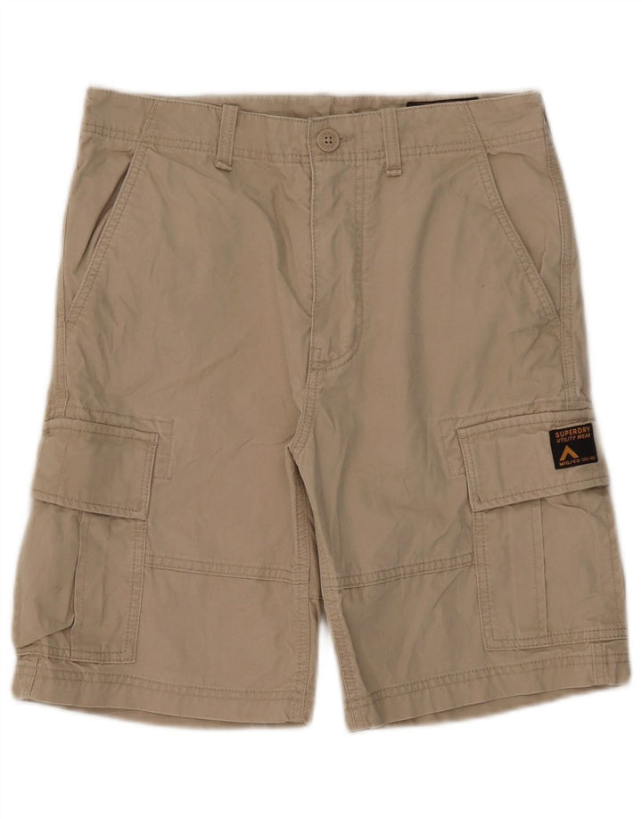 Pantaloni scurți cargo Superdry pentru bărbați W30, bumbac mediu bej