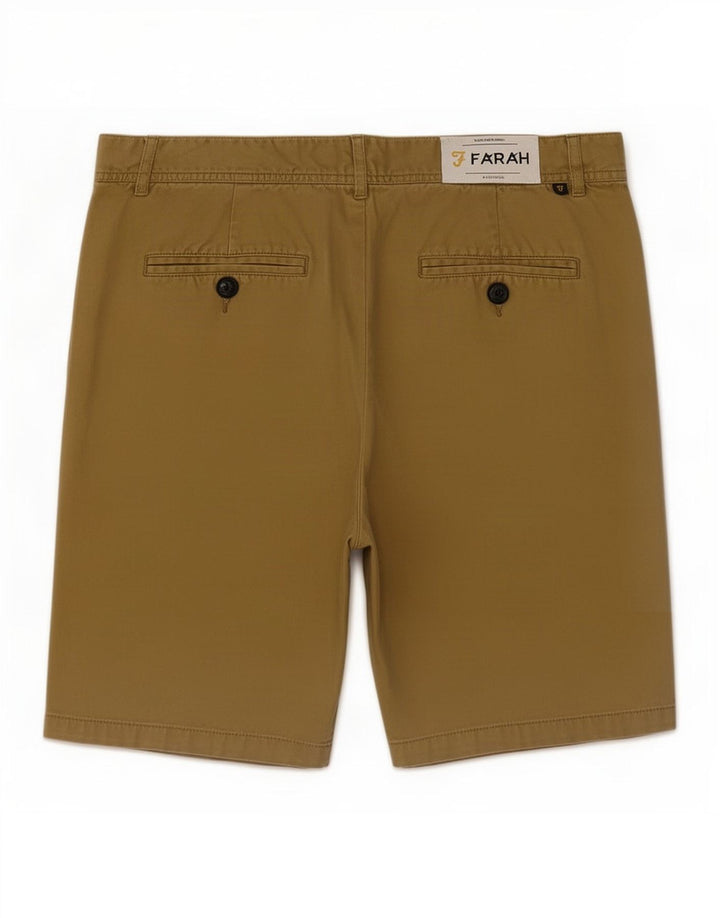 Pantaloni scurți chino Farah pentru bărbați, mediu W32, bumbac kaki