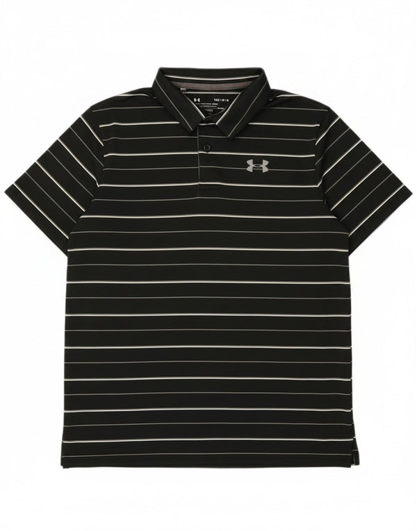 Tricou polo Under Armour pentru băieți Heat Gear 11-12 ani, mare, cu dungi negre